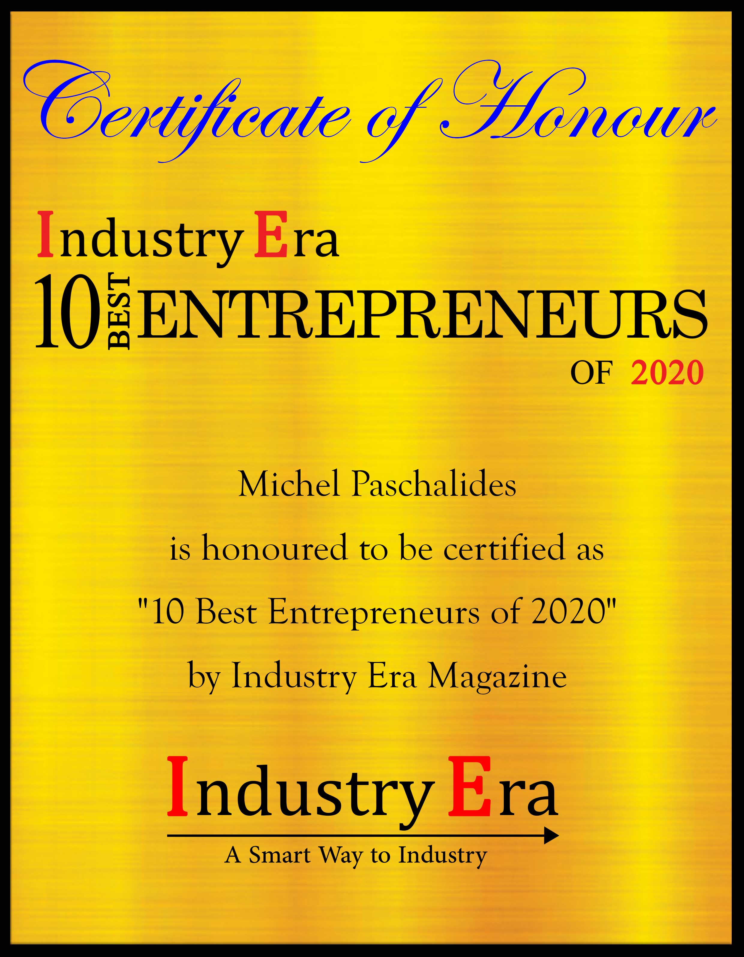 Michel Paschalides Founder Cybernis, 10 Best Entrepreneurs of Year 2020